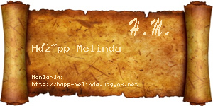 Hápp Melinda névjegykártya